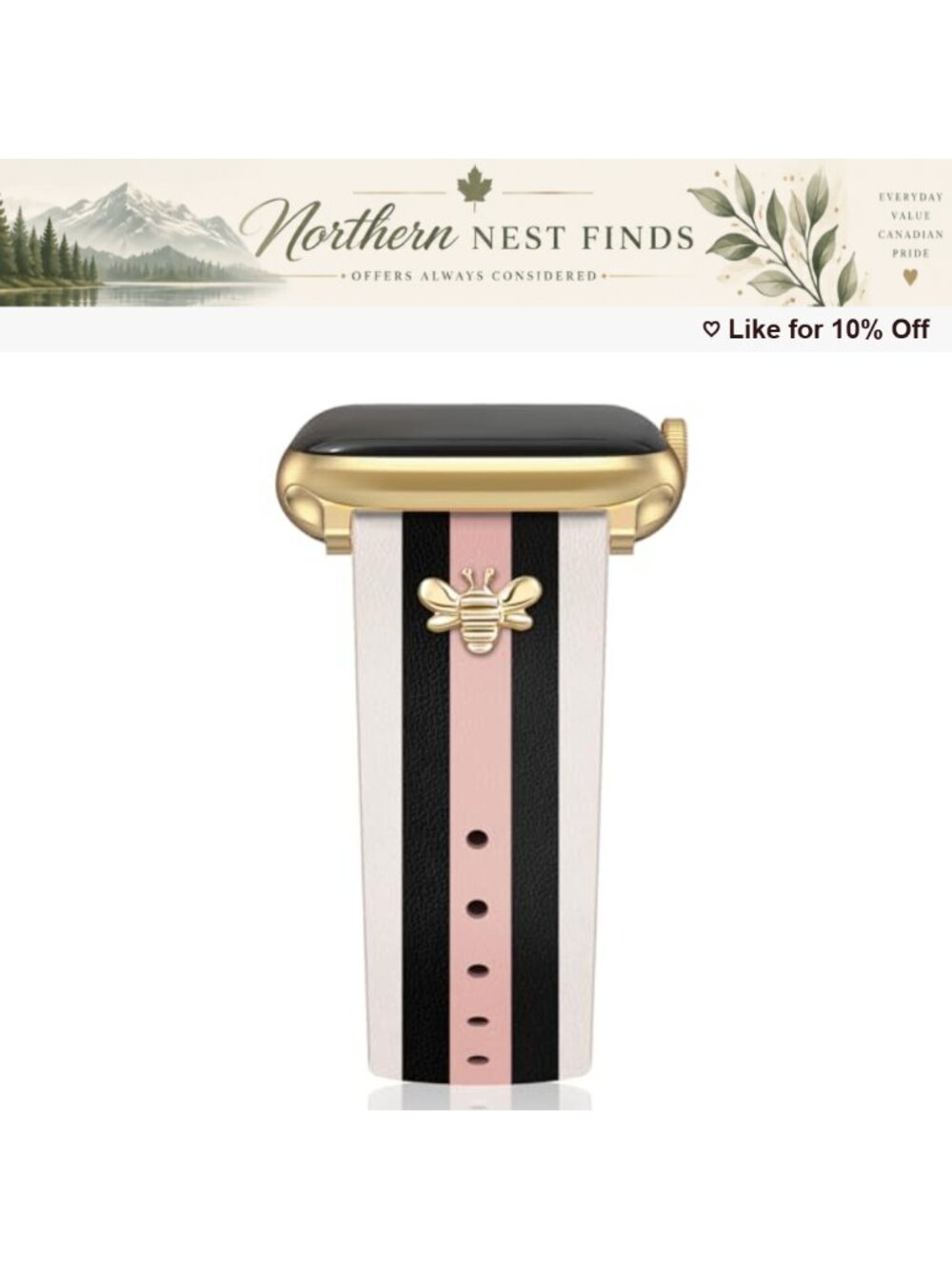Slim Leather Magnetic Watch Band Four-Leaf Clover iWatch Series